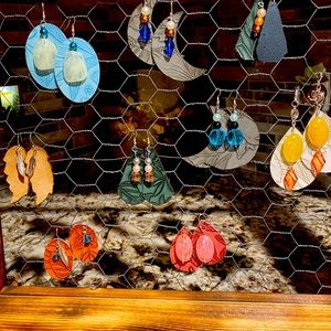 Homemade Faux Leather Earrings with Charms